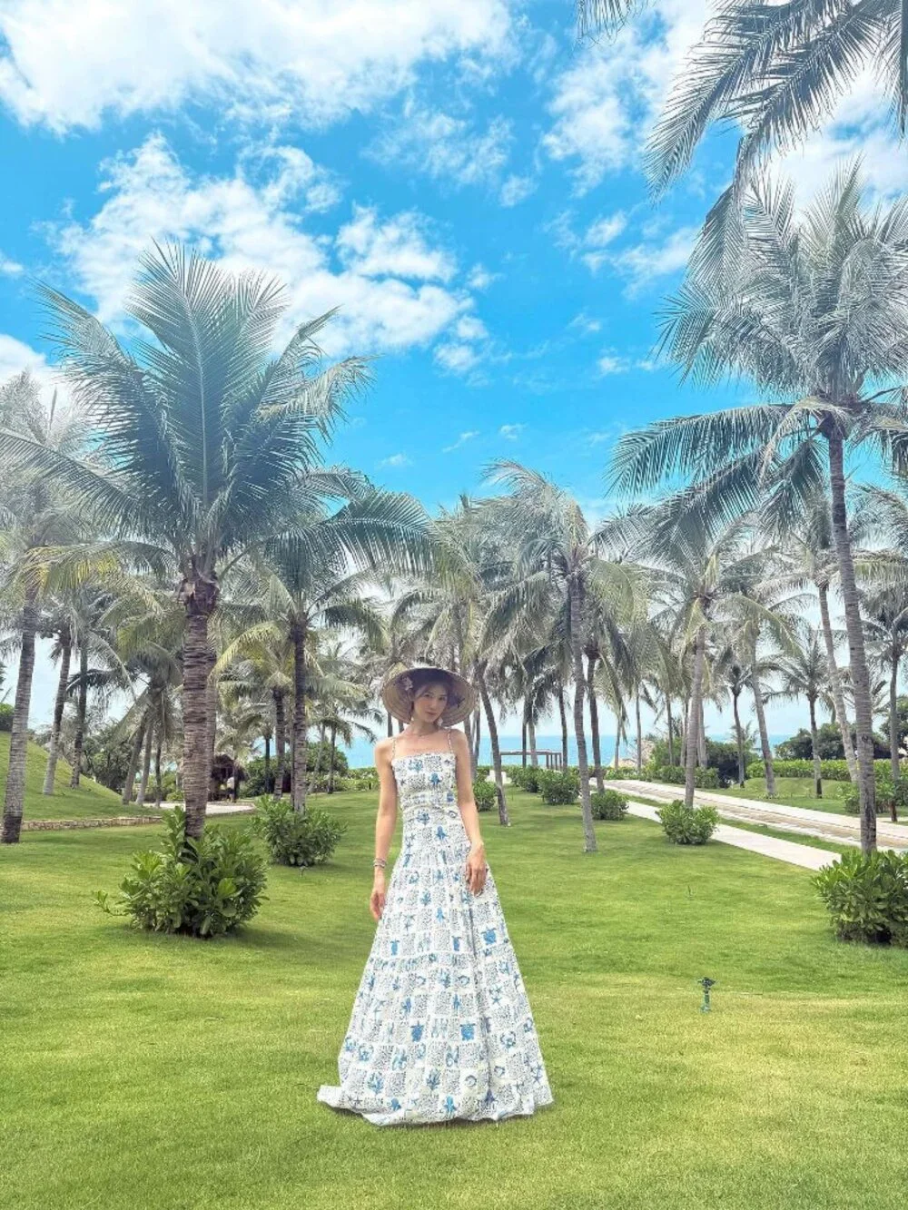 Agua by Agua Bendita Blue Marine Life Print Spaghetti Strap Maxi Dress - Picture 10 of 10